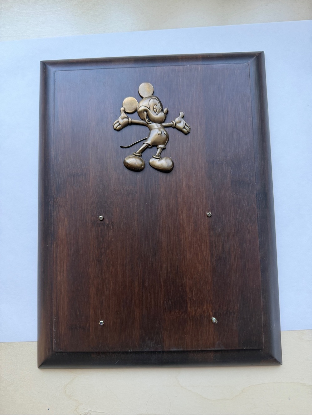 Rare Disney Cast Member 10 Year Service Award Plaque Tada Mickey Bronze Type